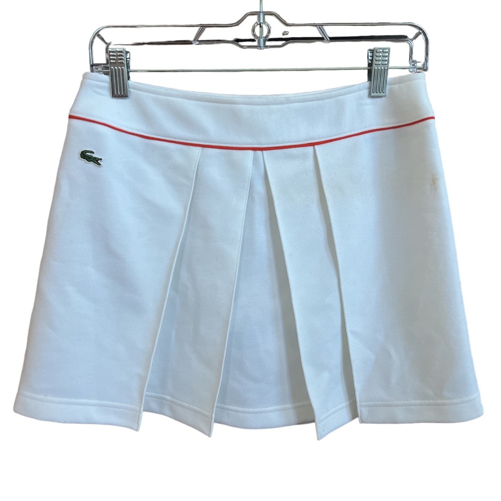 NWT Vintage Lacoste white with orange trim tennis skirt
